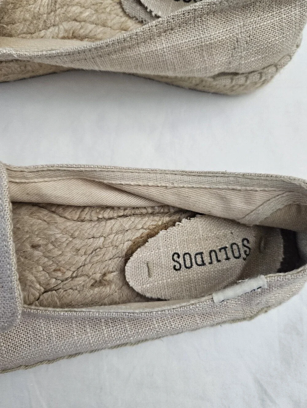 Soludos Beige Canvas Cherry Embroidered Slip-On Espadrilles Size 7.5
